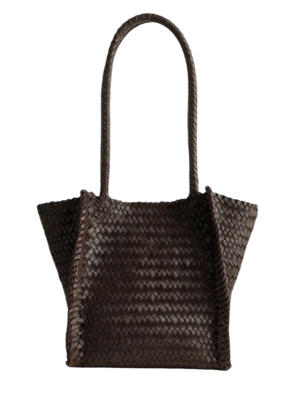 NWT Madewell Leather The Lexington Small Woven Tote In Coffee Bean - Picture 10 of 10